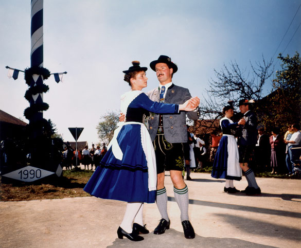 may day celebration and dancing around the may pole, maitanz