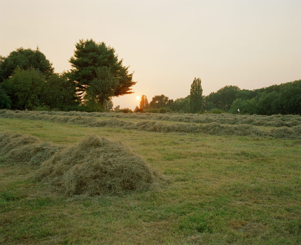 sonnenuntergang nach heuernte · sunset after haymaking 